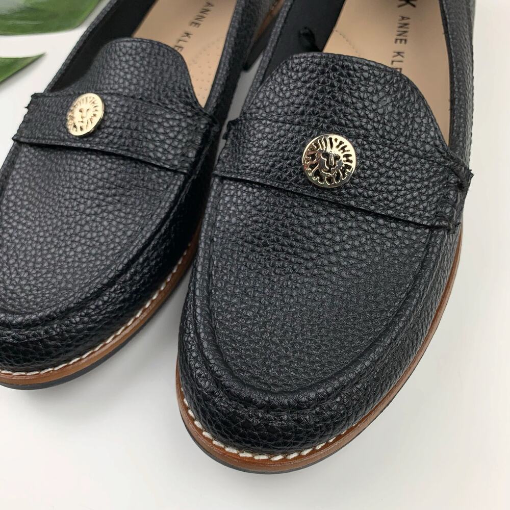 Anne Klein AK Nexxt Loafers iflex Black Faux Leather Slip On Shoes Women's 9.5 - Picture 3 of 10